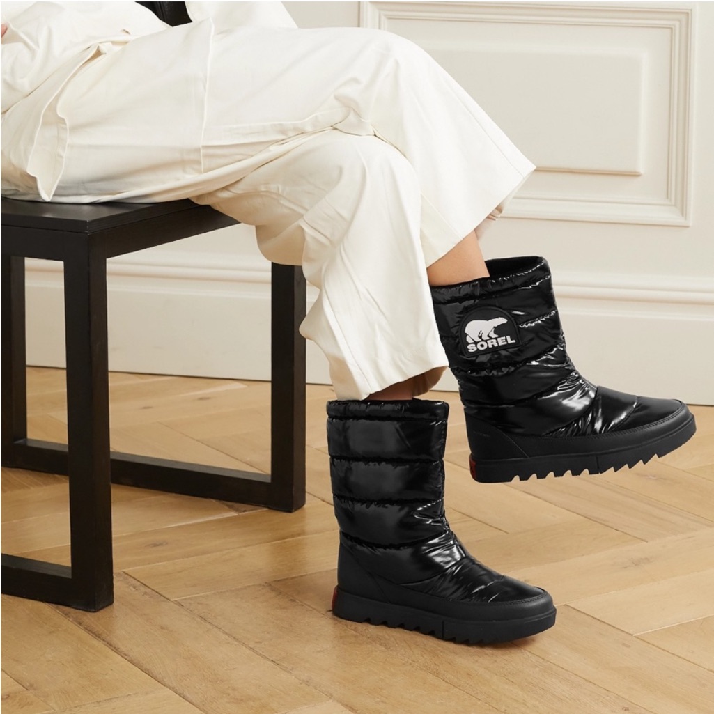 Sorel Boots Black Joan Of Arctic Next Lite Puffy Shine 8.5